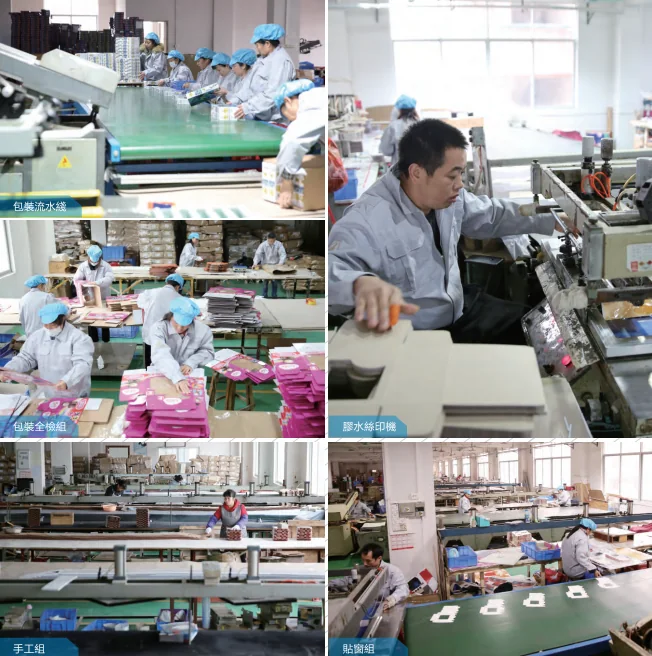 Assembly and packing workshop with paper product production lines