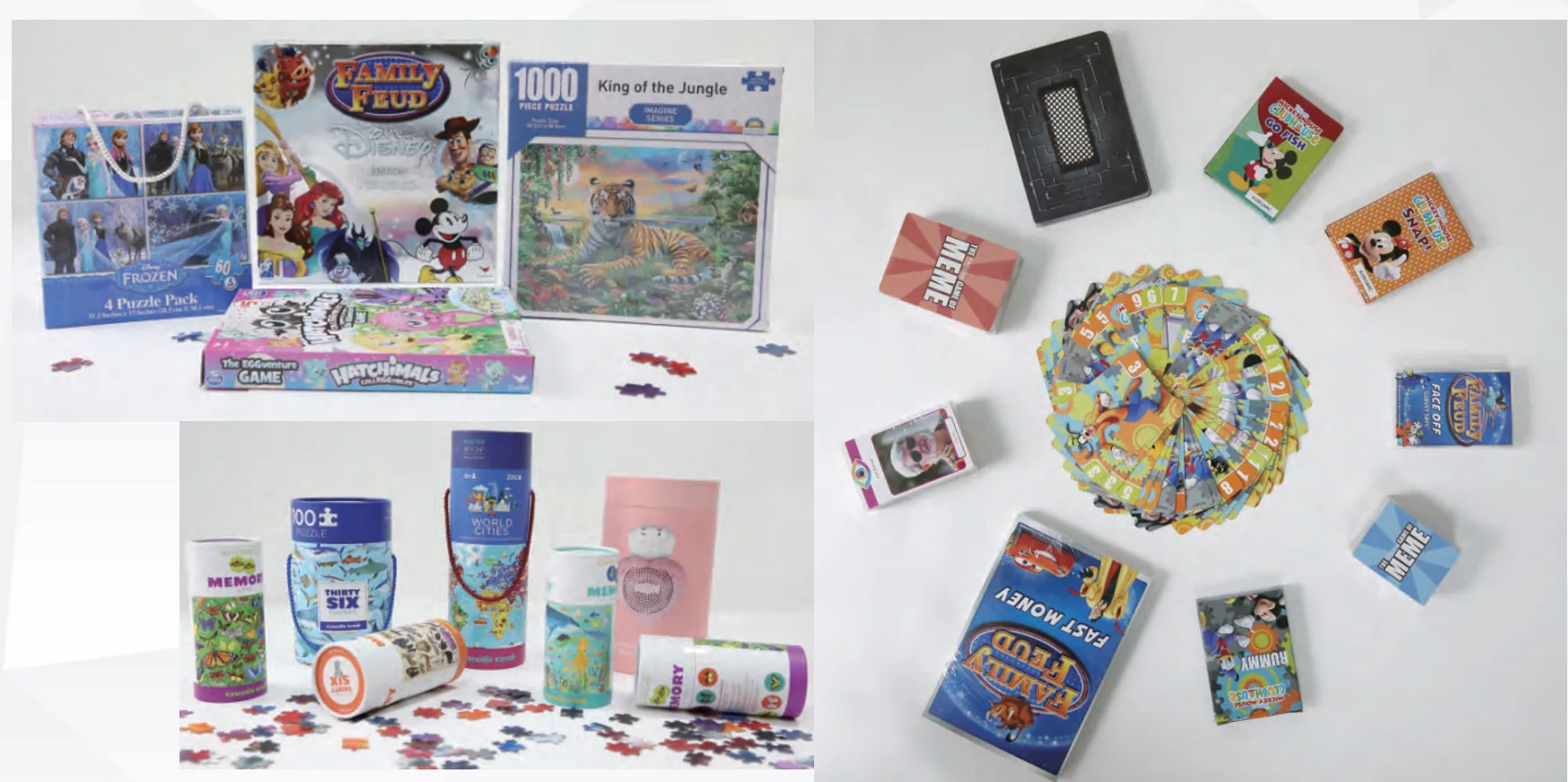 Printed packaging, puzzles and card products manufactured by Much Printing
